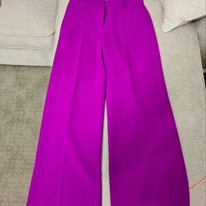ANN TAYLOR  The Wide Leg Pant in Crepe Size 0 Color Vibrant Magenta